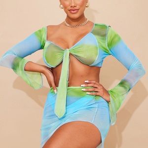 Blue Ombré Crop Top